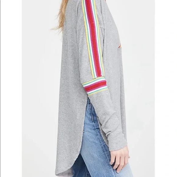 Free people feeling magical long sleeve top Gray small and medium - Picture 3 of 13